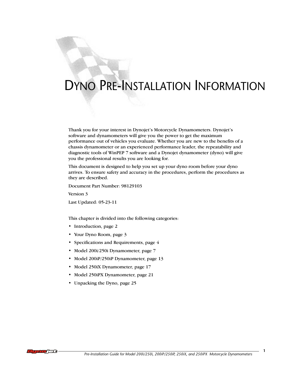 Dyno pre-installation information | Dynojet 250ix: Pre-Installation Guide User Manual | Page 9 / 52