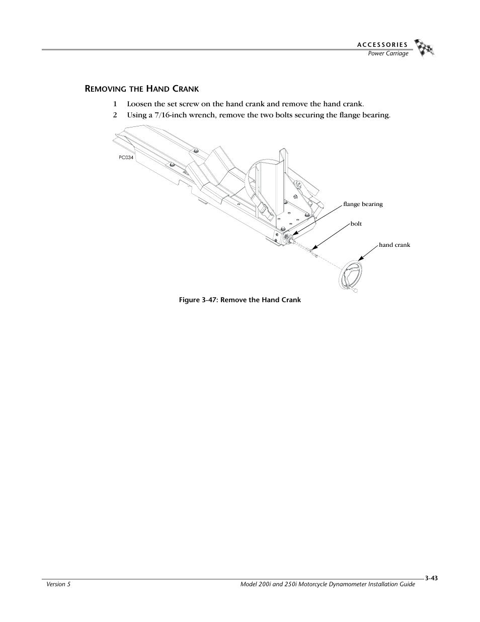 Removing the hand crank -43 | Dynojet 250i: Installation Guide User Manual | Page 109 / 184