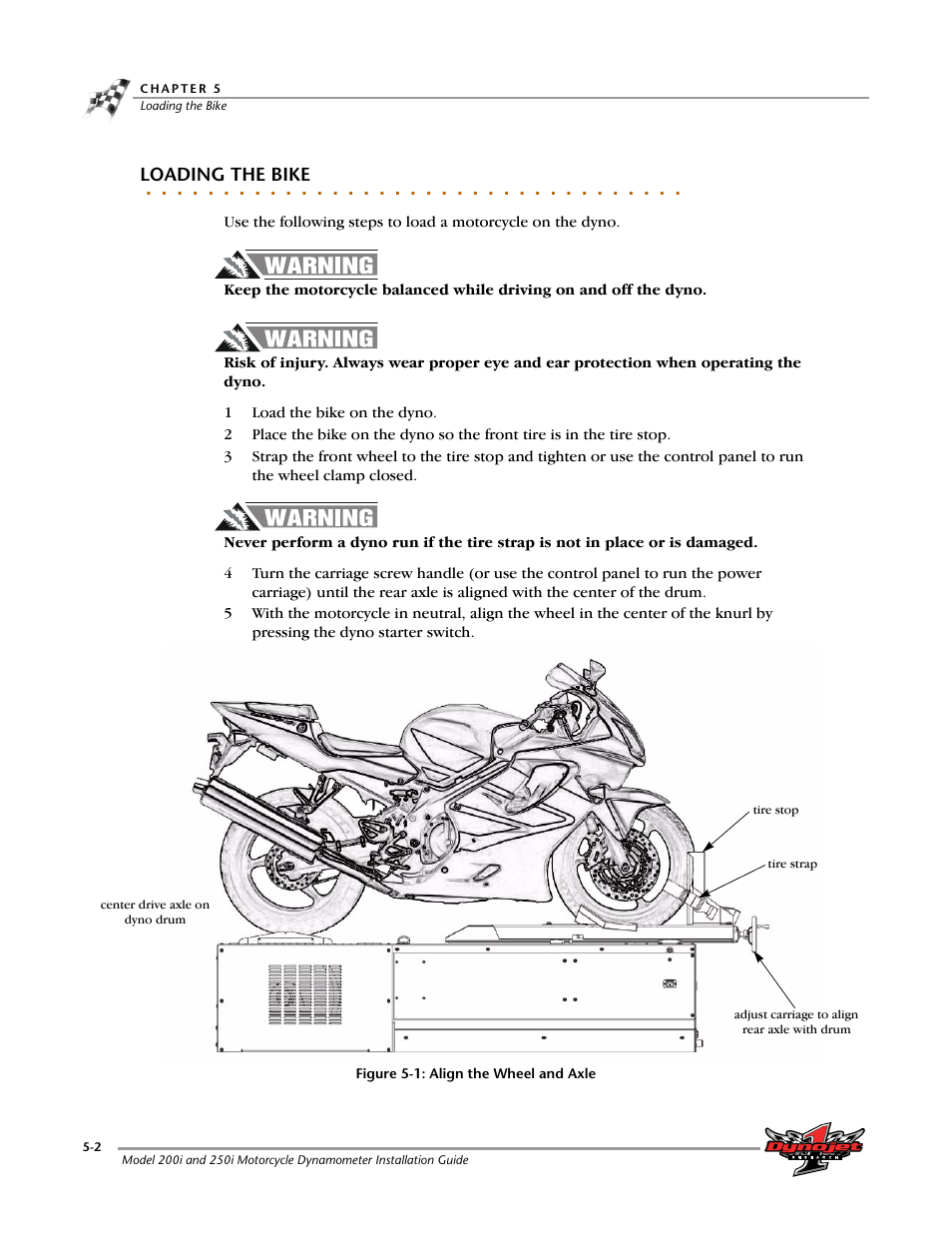 Loading the bike | Dynojet 250i: Installation Guide User Manual | Page 130 / 184