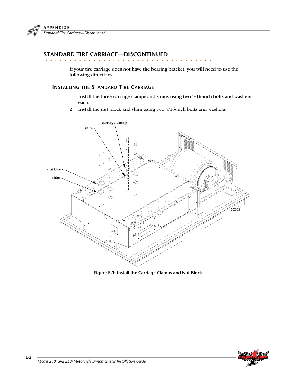 Standard tire carriage-discontinued, Standard tire carriage—discontinued | Dynojet 250i: Installation Guide User Manual | Page 170 / 184