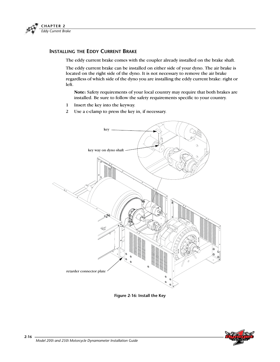 Installing the eddy current brake -16 | Dynojet 250i: Installation Guide User Manual | Page 38 / 184