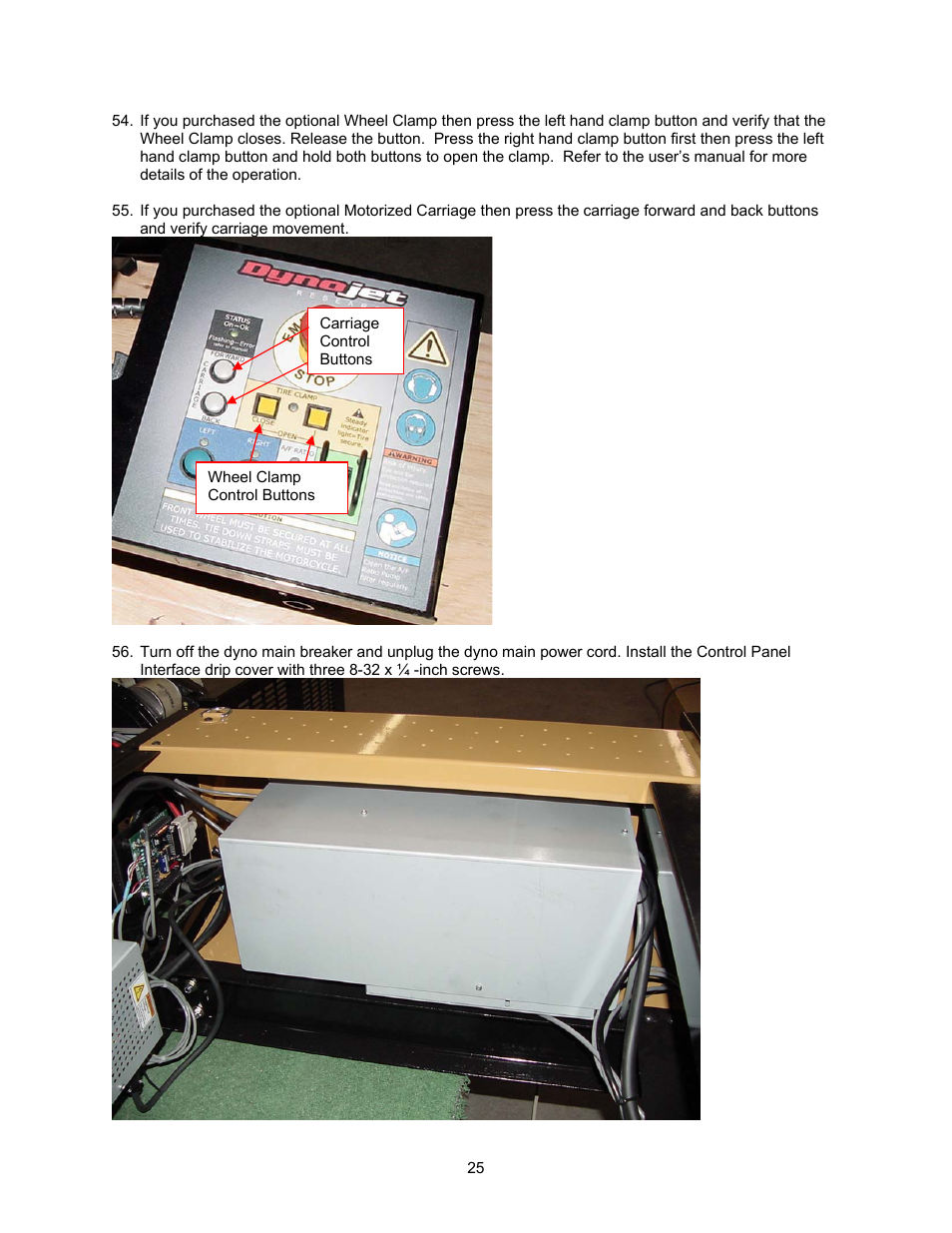 Dynojet 250i: Control Panel Interface Upgrade (S/N 202xxxx) User Manual | Page 27 / 29