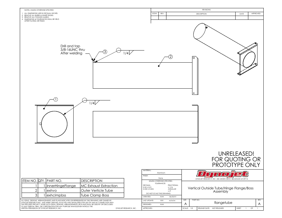 Unreleased! for quoting or prototype only | Dynojet 250i: Motorcycle Exhaust Extraction System Drawings User Manual | Page 9 / 18