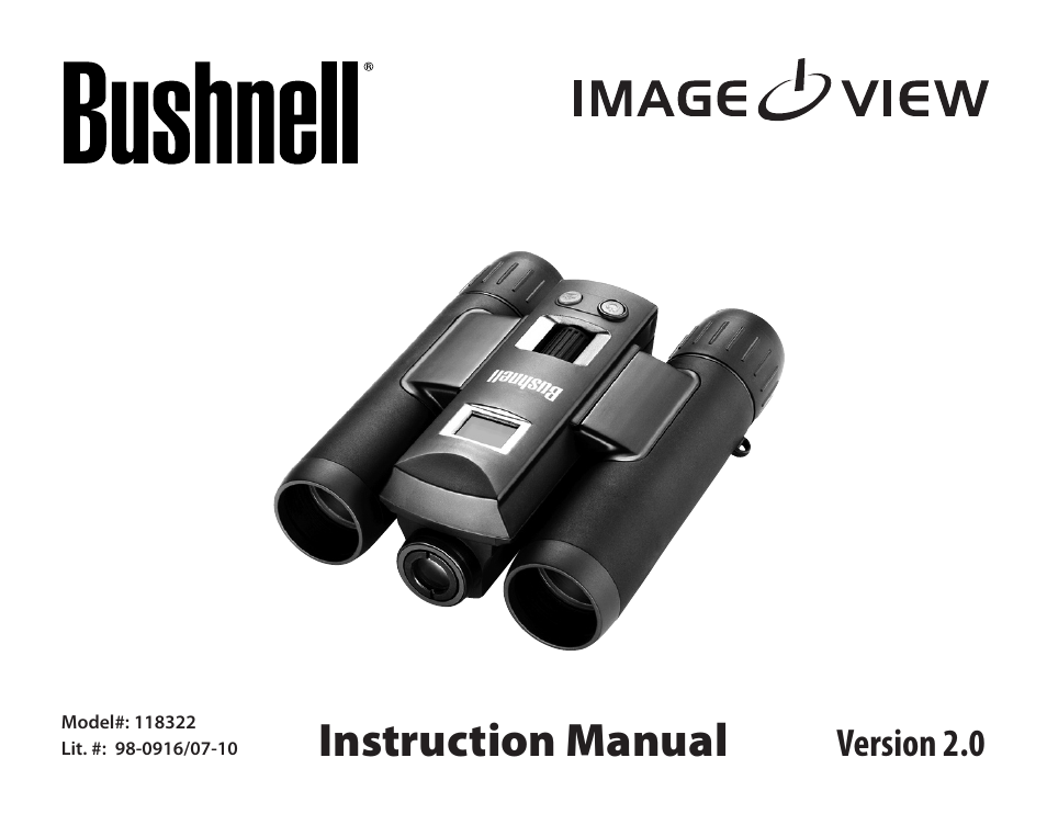 Bushnell IMAGE VIEW 118322 User Manual | 20 pages