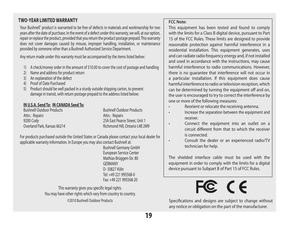 Bushnell IMAGE VIEW 118322 User Manual | Page 19 / 20