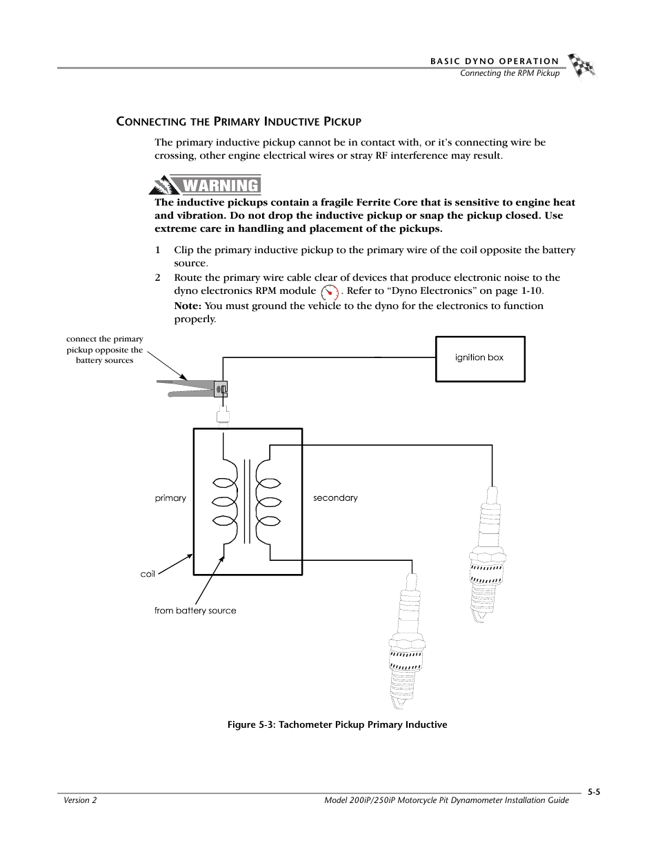 Connecting the primary inductive pickup, Connecting the primary inductive pickup -5 | Dynojet 250iP: Pit Installation Guide User Manual | Page 111 / 148