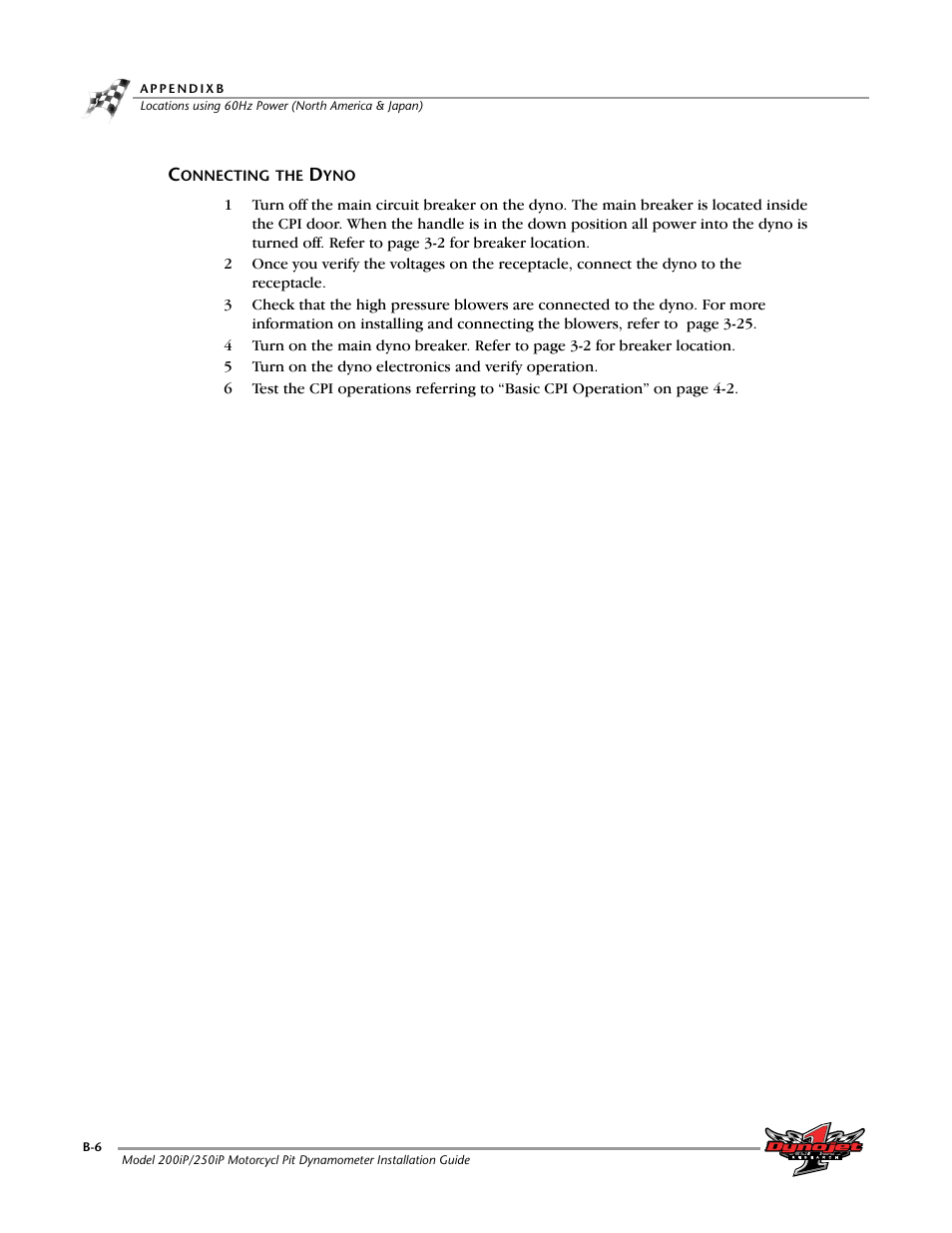 Connecting the dyno | Dynojet 250iP: Pit Installation Guide User Manual | Page 128 / 148