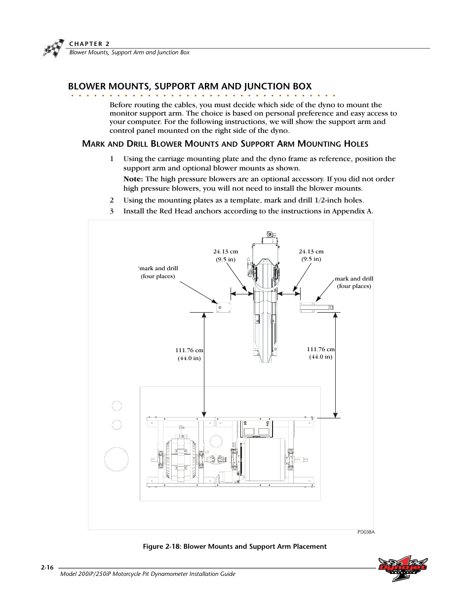 Blower mounts, support arm and junction box | Dynojet 250iP: Pit Installation Guide User Manual | Page 36 / 148