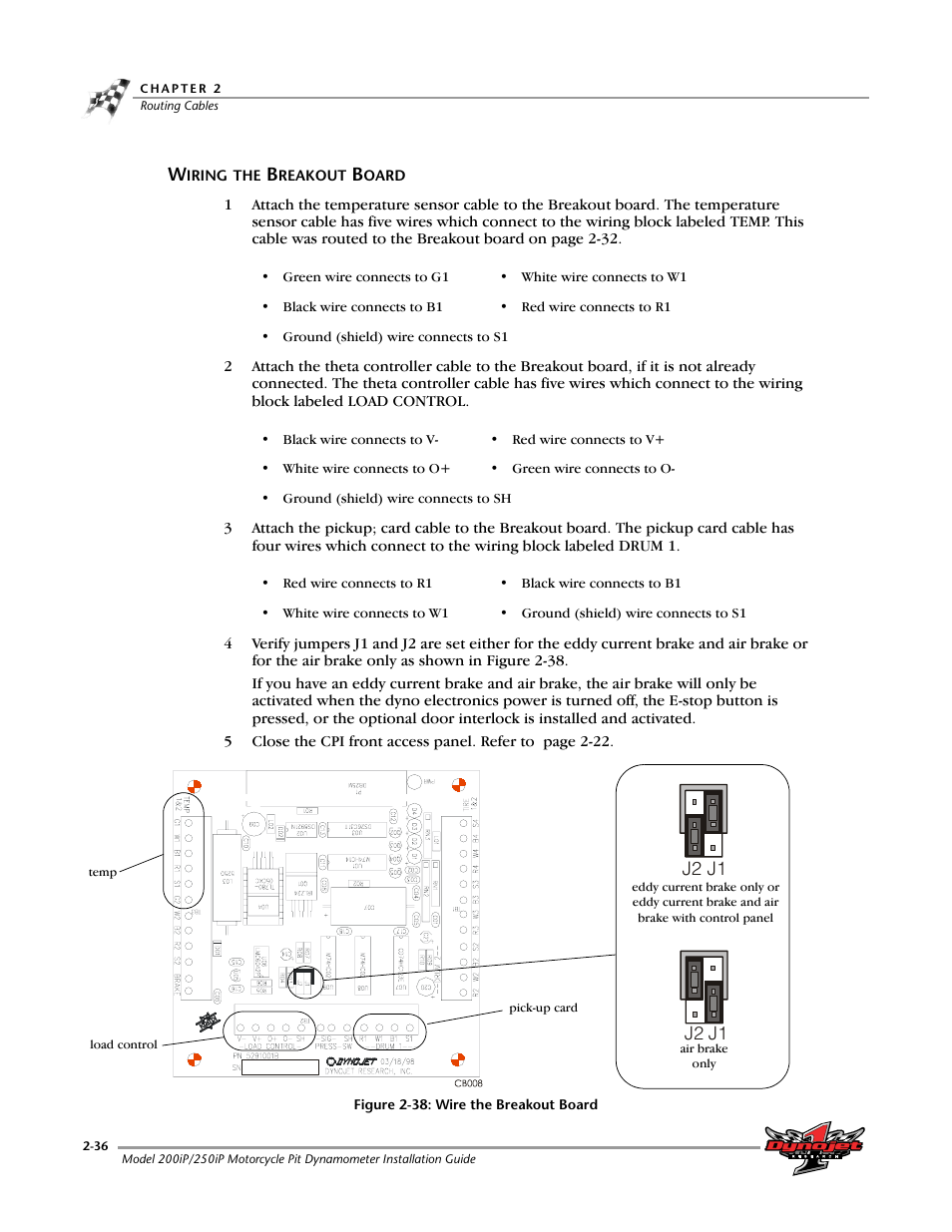 Wiring the breakout board, Wiring the breakout board -36 | Dynojet 250iP: Pit Installation Guide User Manual | Page 56 / 148
