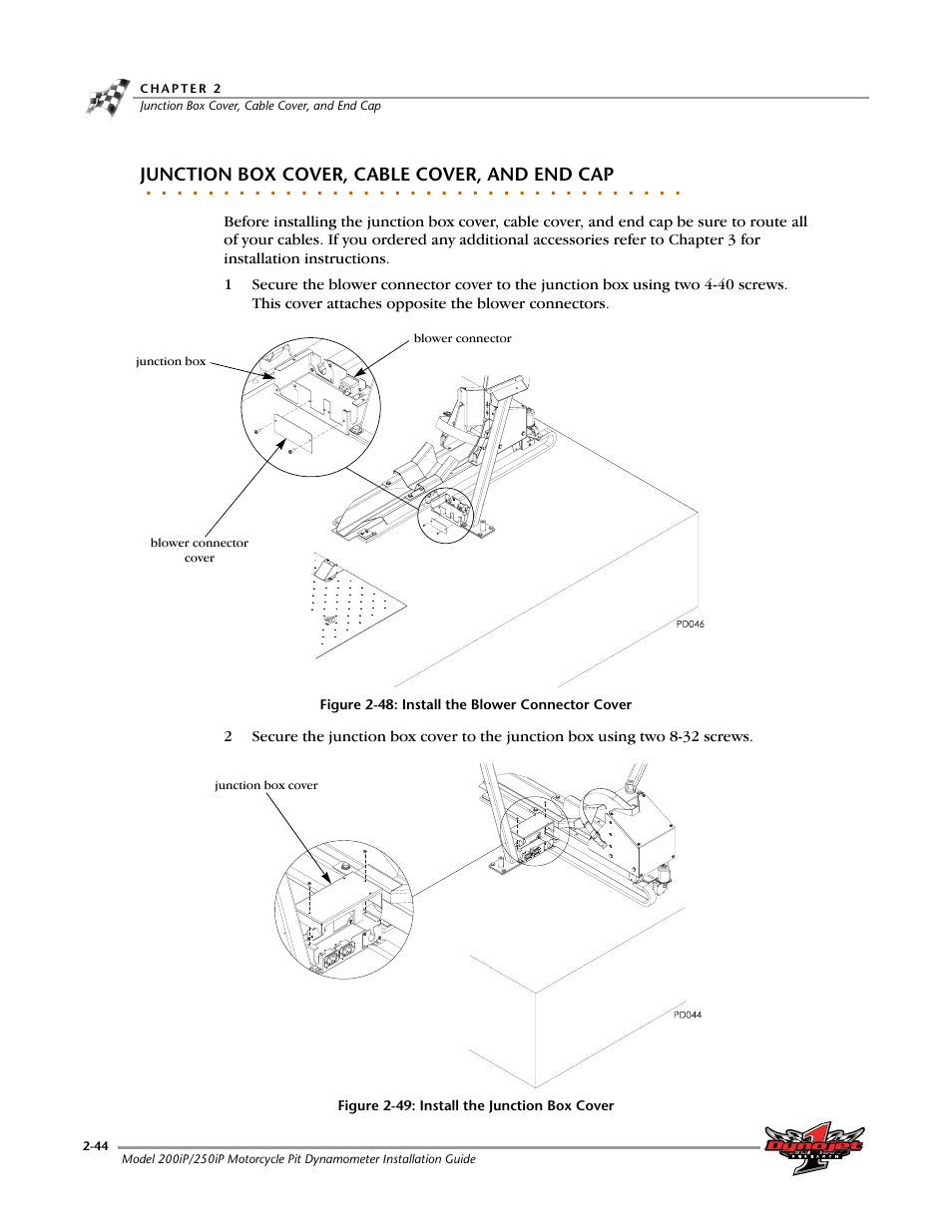 Junction box cover, cable cover, and end cap | Dynojet 250iP: Pit Installation Guide User Manual | Page 64 / 148