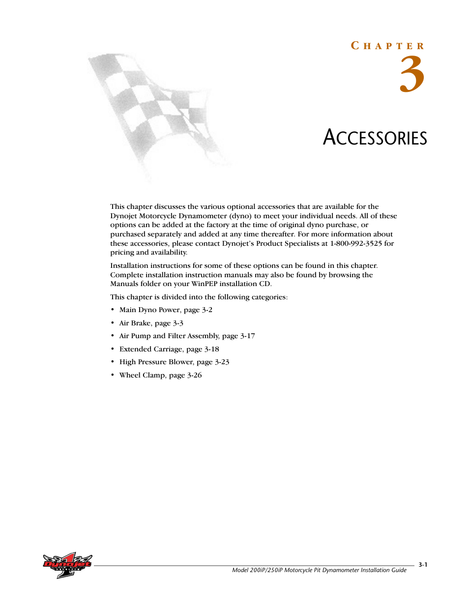 Accessories, Chapter 3 | Dynojet 250iP: Pit Installation Guide User Manual | Page 67 / 148