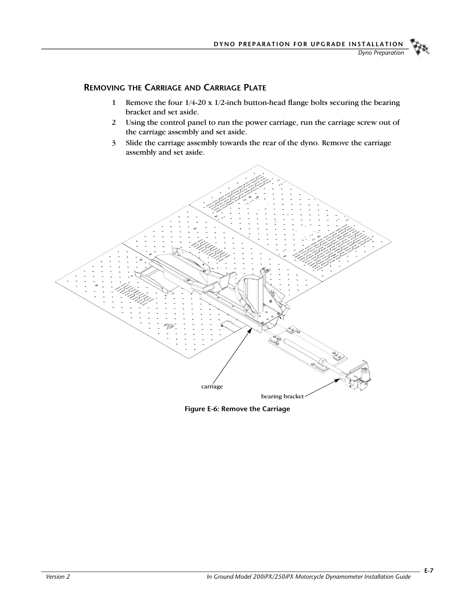 Removing the carriage and carriage plate | Dynojet 250iPX: Installation Guide User Manual | Page 157 / 163