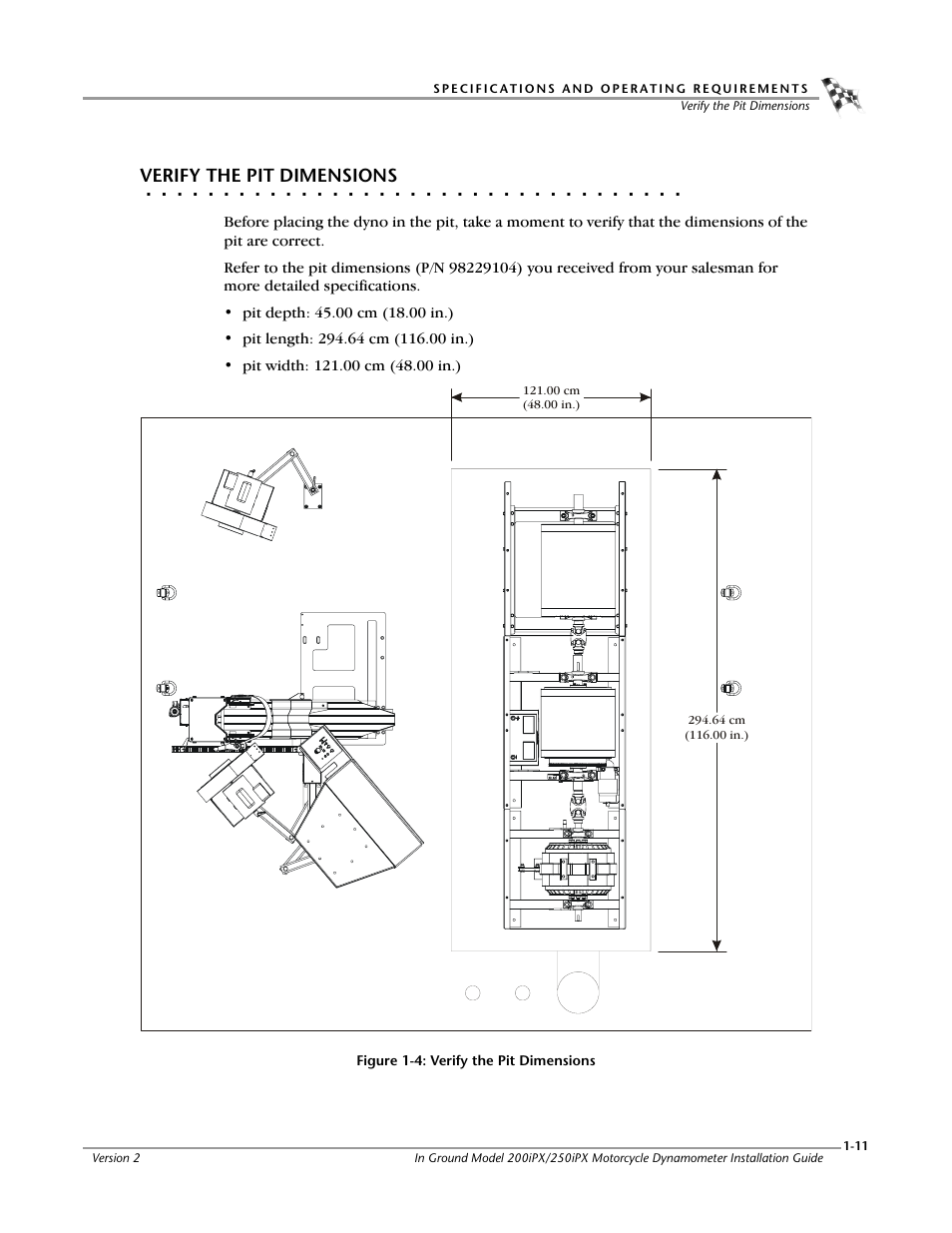 Verify the pit dimensions | Dynojet 250iPX: Installation Guide User Manual | Page 21 / 163