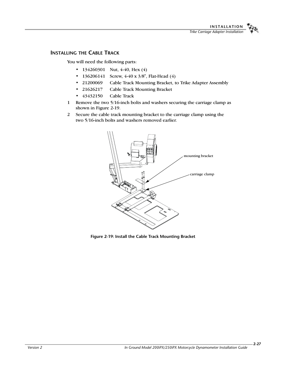 Installing the cable track | Dynojet 250iPX: Installation Guide User Manual | Page 49 / 163