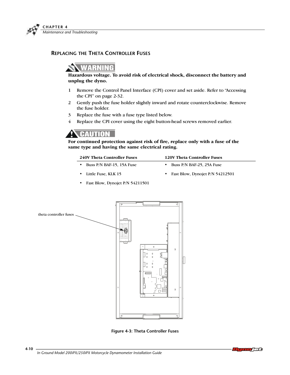 Replacing the theta controller fuses | Dynojet 250ix: Pit Installation Guide User Manual | Page 112 / 163