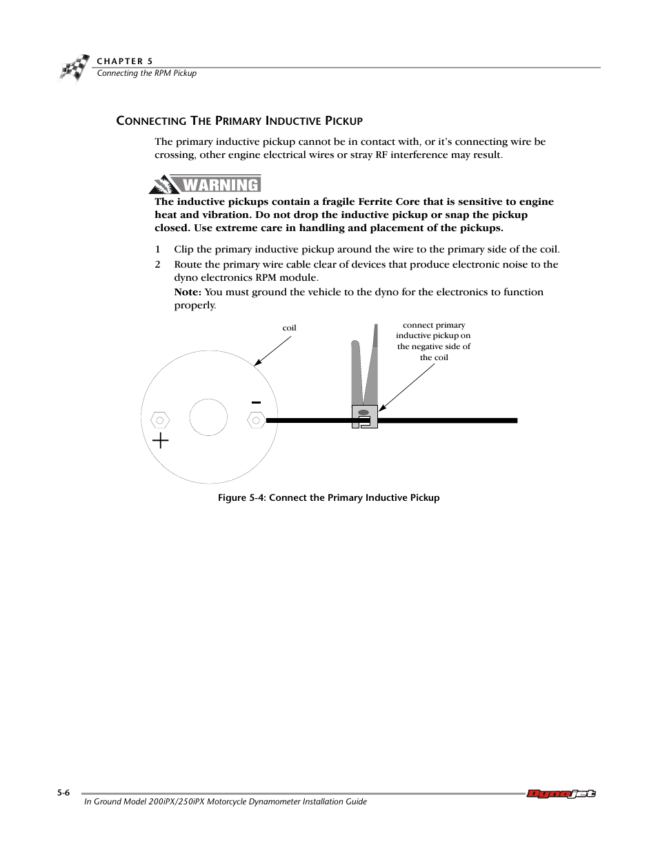 Connecting the primary inductive pickup | Dynojet 250ix: Pit Installation Guide User Manual | Page 120 / 163