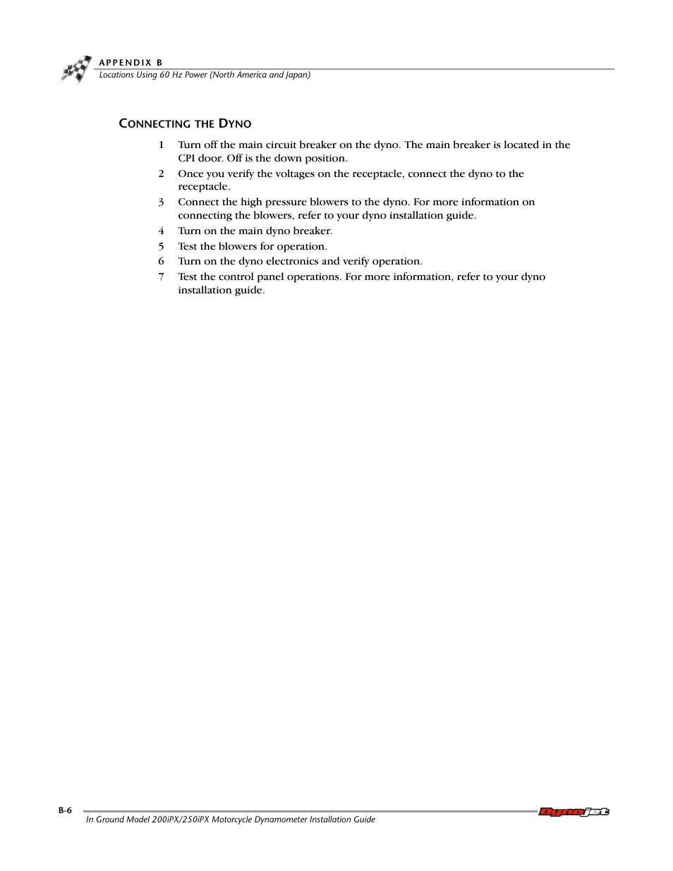 Connecting the dyno | Dynojet 250ix: Pit Installation Guide User Manual | Page 134 / 163