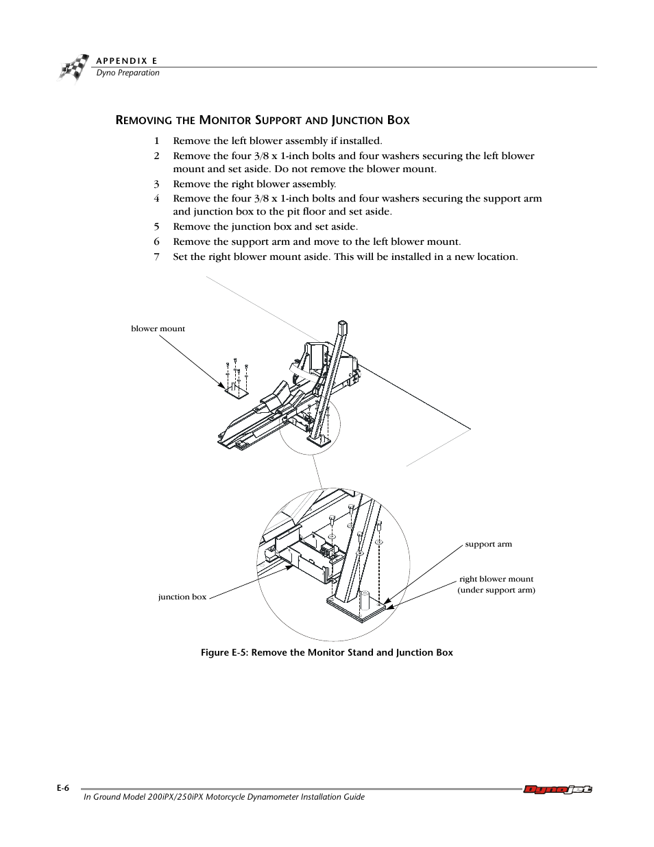 Removing the monitor support and junction box | Dynojet 250ix: Pit Installation Guide User Manual | Page 156 / 163