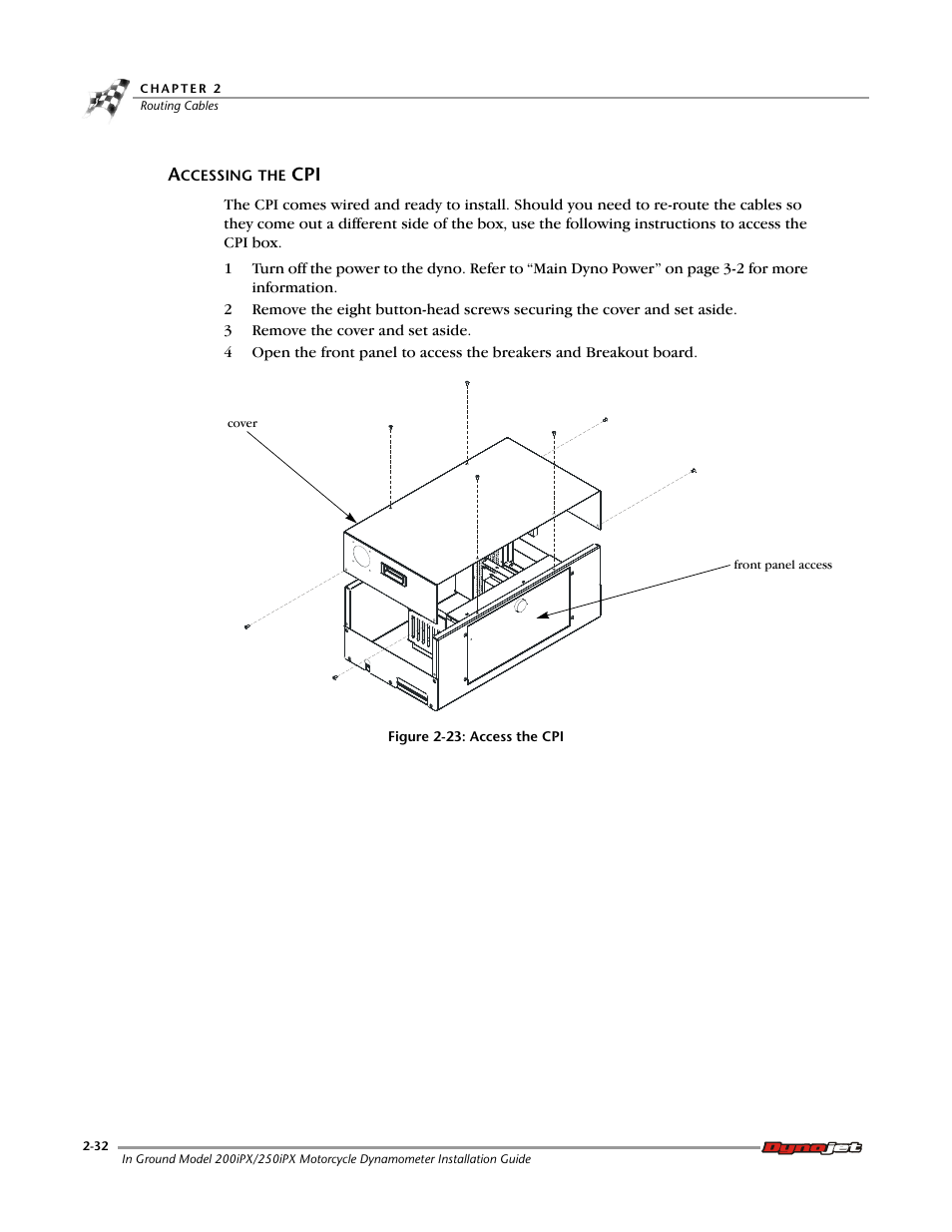 Accessing the cpi | Dynojet 250ix: Pit Installation Guide User Manual | Page 54 / 163