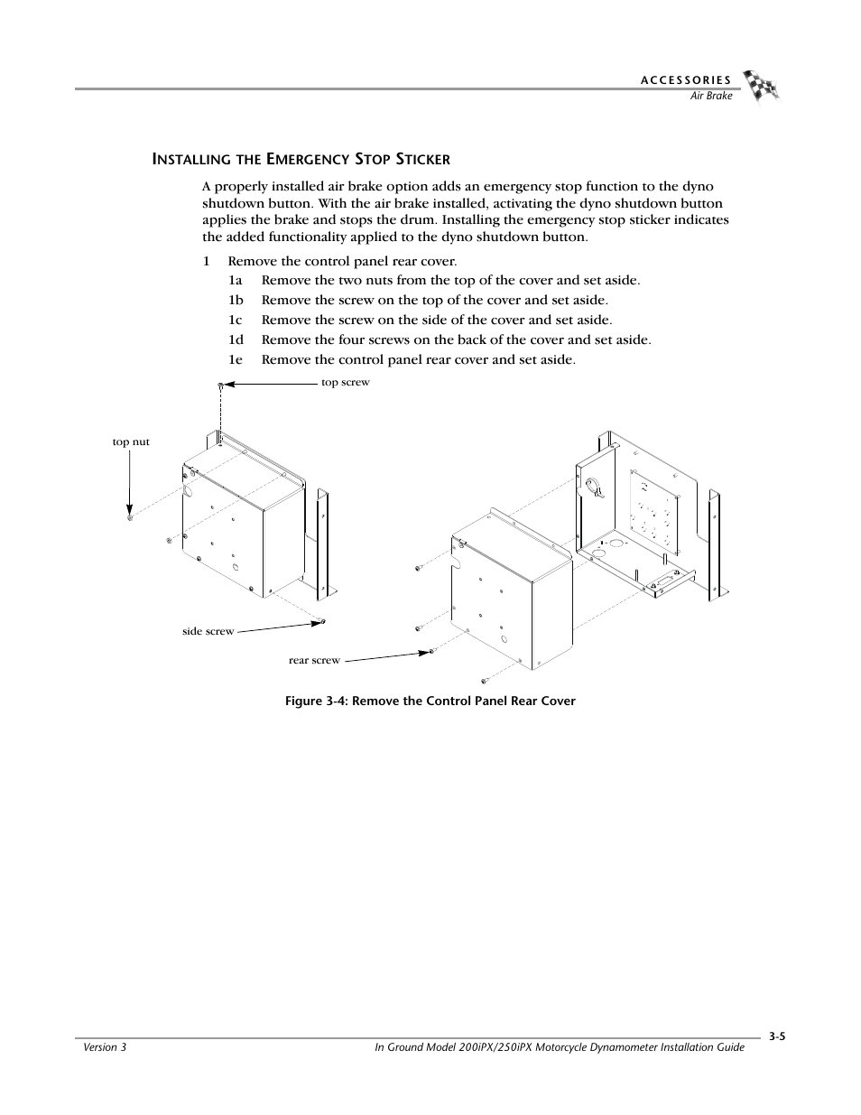 Installing the emergency stop sticker | Dynojet 250ix: Pit Installation Guide User Manual | Page 87 / 163