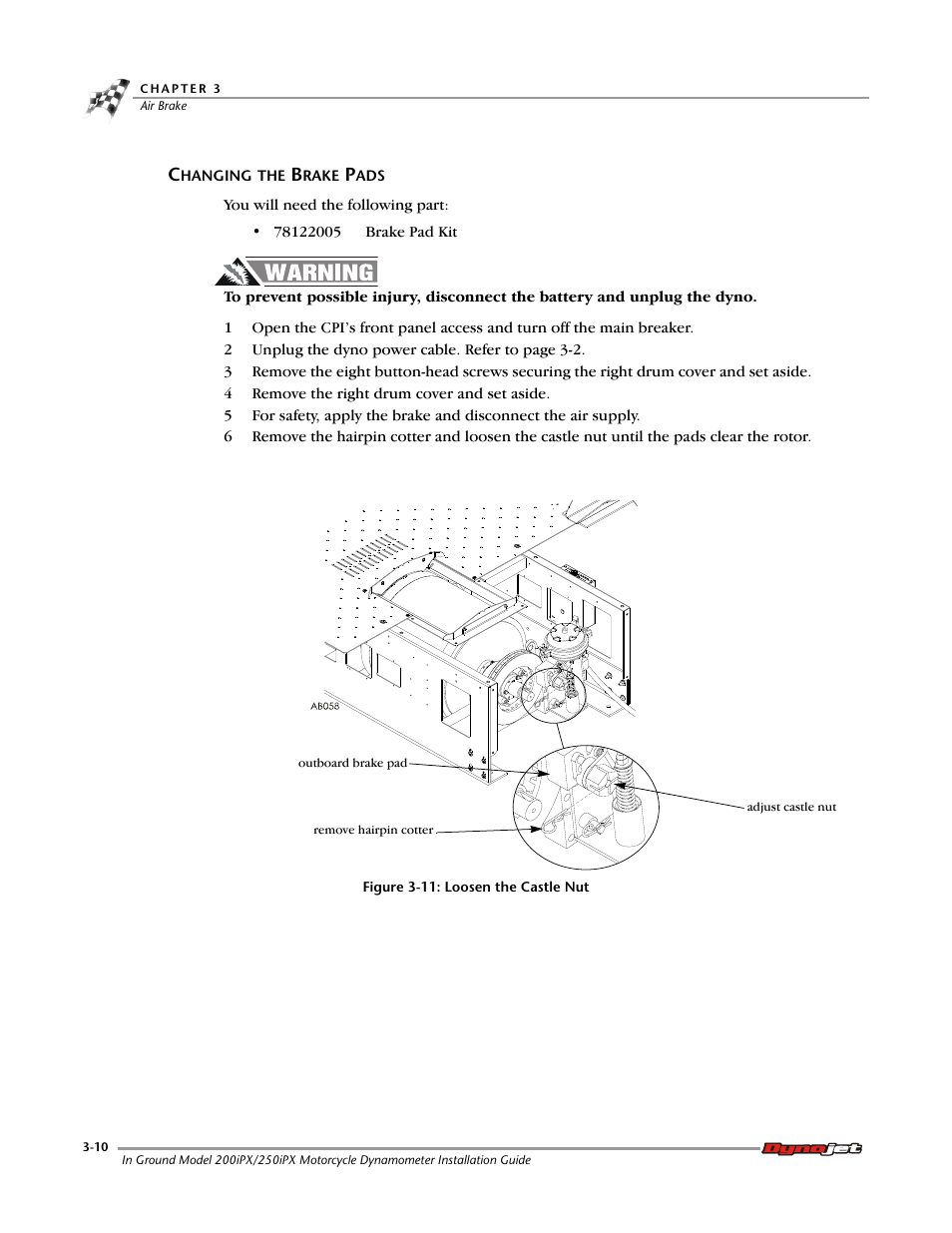 Changing the brake pads | Dynojet 250ix: Pit Installation Guide User Manual | Page 92 / 163