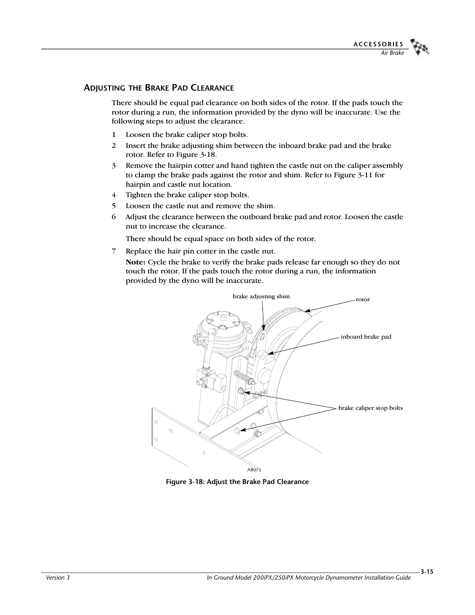 Adjusting the brake pad clearance | Dynojet 250ix: Pit Installation Guide User Manual | Page 97 / 163