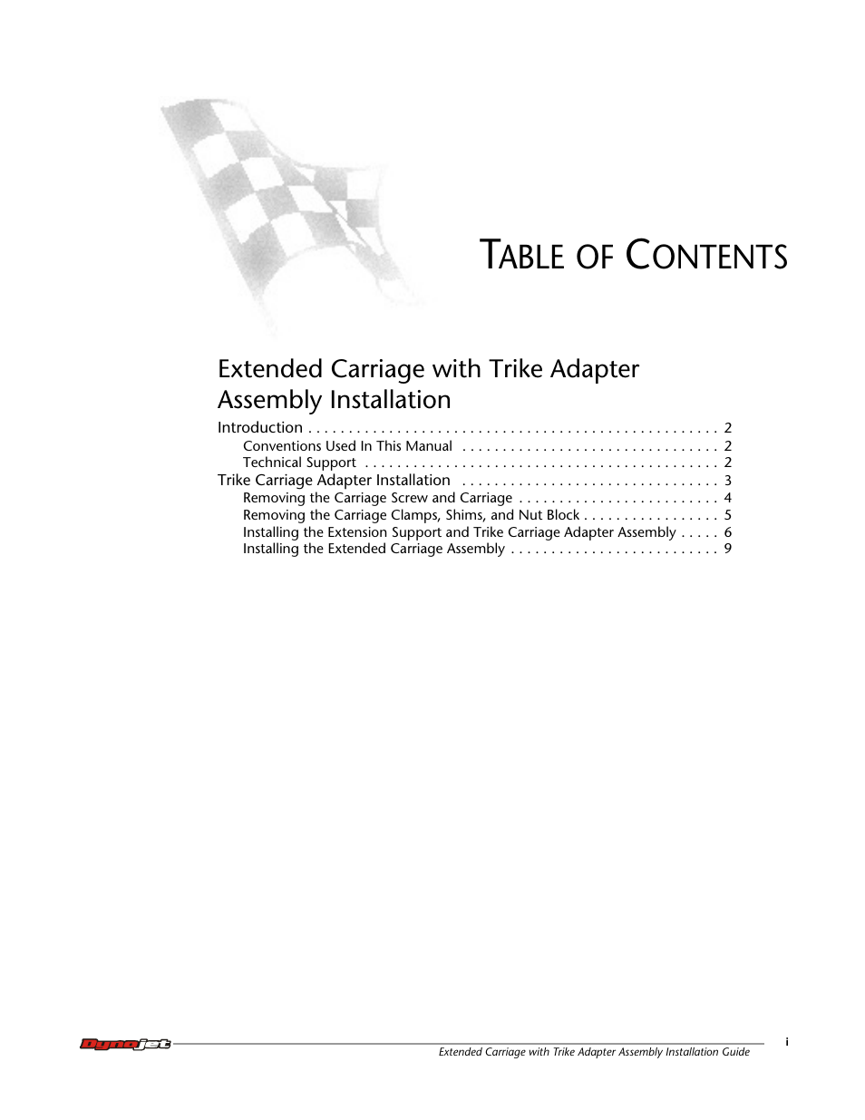 Dynojet 250ix: Extended Carriage and Trike Adapter Assembly User Manual | Page 3 / 15
