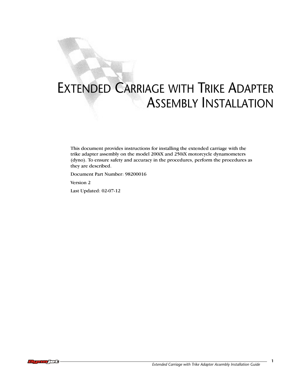 Dynojet 250ix: Extended Carriage and Trike Adapter Assembly User Manual | Page 5 / 15