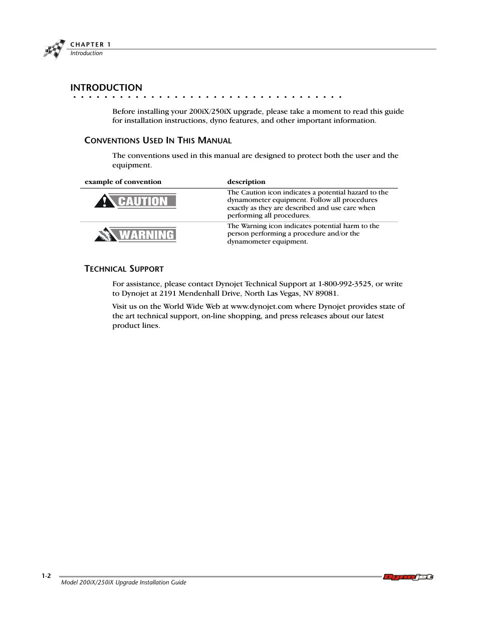 Introduction, Conventions used in this manual, Technical support | Dynojet 250iX: Upgrade Installation Guide User Manual | Page 10 / 56