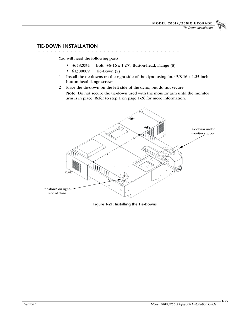 Tie-down installation | Dynojet 250iX: Upgrade Installation Guide User Manual | Page 33 / 56