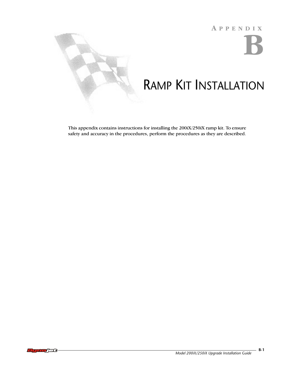 B - ramp kit installation | Dynojet 250iX: Upgrade Installation Guide User Manual | Page 51 / 56