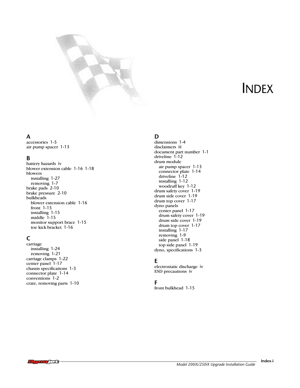 Index, Ndex | Dynojet 250iX: Upgrade Installation Guide User Manual | Page 55 / 56