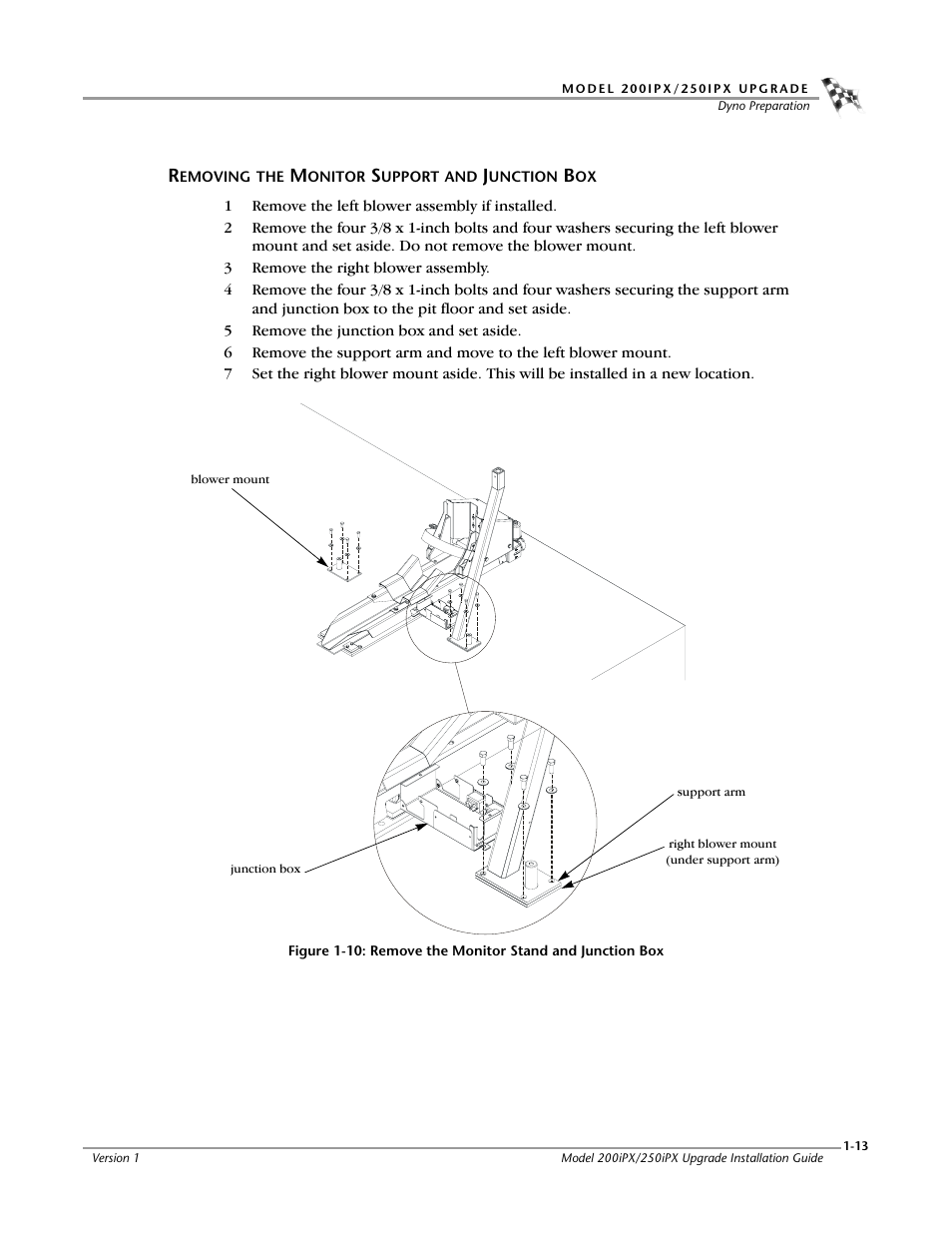 Removing the monitor support and junction box | Dynojet 250iPX: Installation Guide User Manual | Page 21 / 52