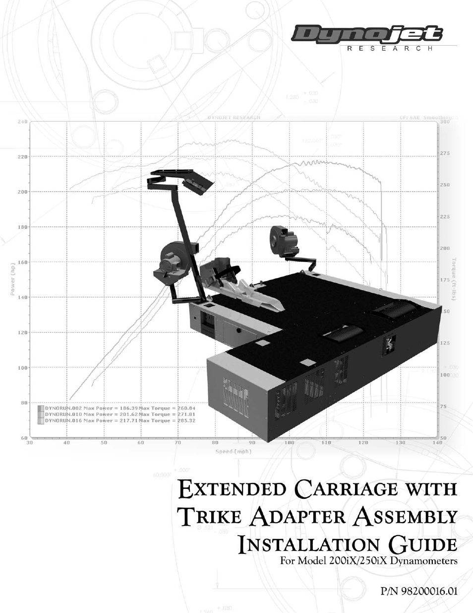 Dynojet 250ix: Extended Carriage with Trike Adapter Assembly User Manual | 13 pages