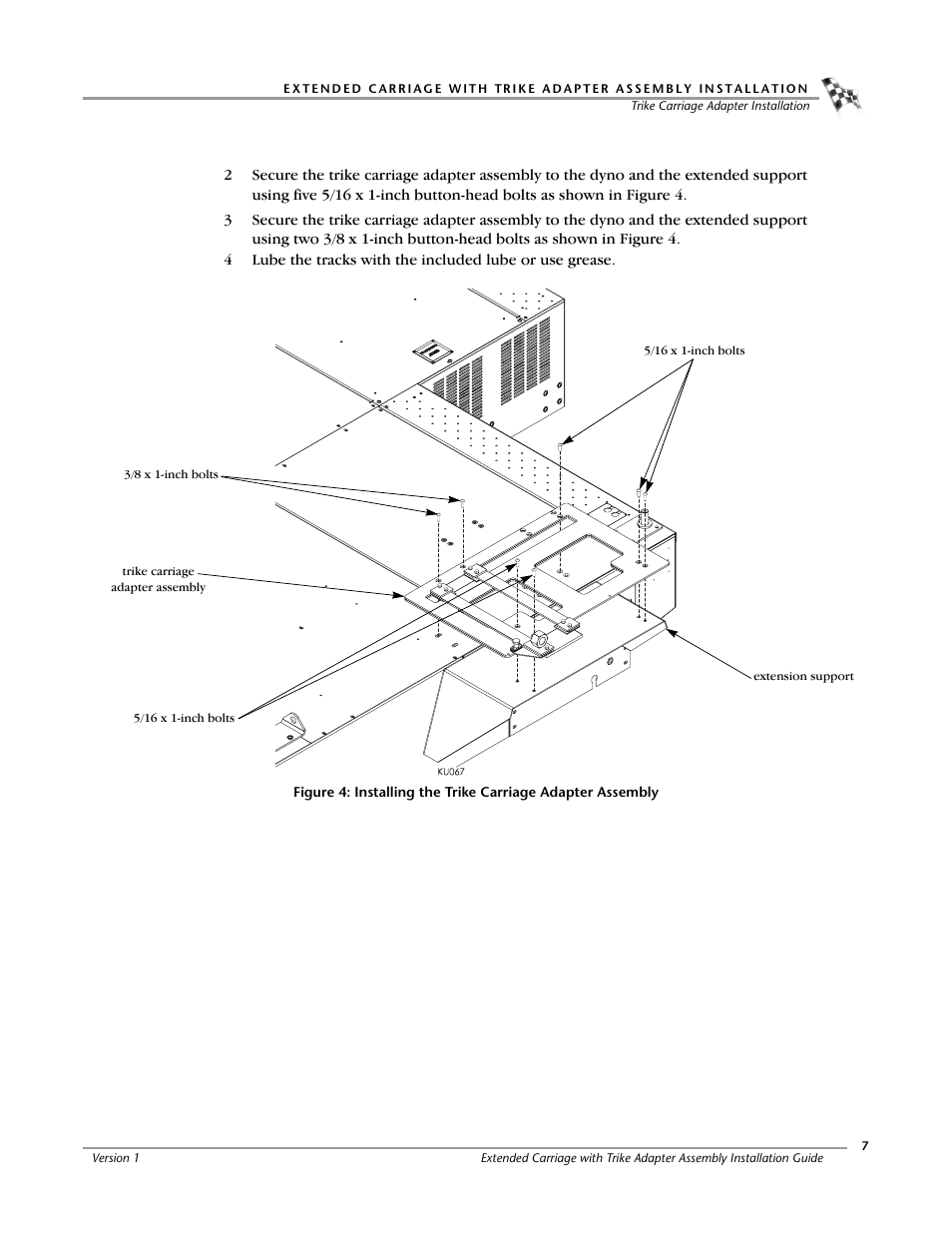 Dynojet 250ix: Extended Carriage with Trike Adapter Assembly User Manual | Page 11 / 13