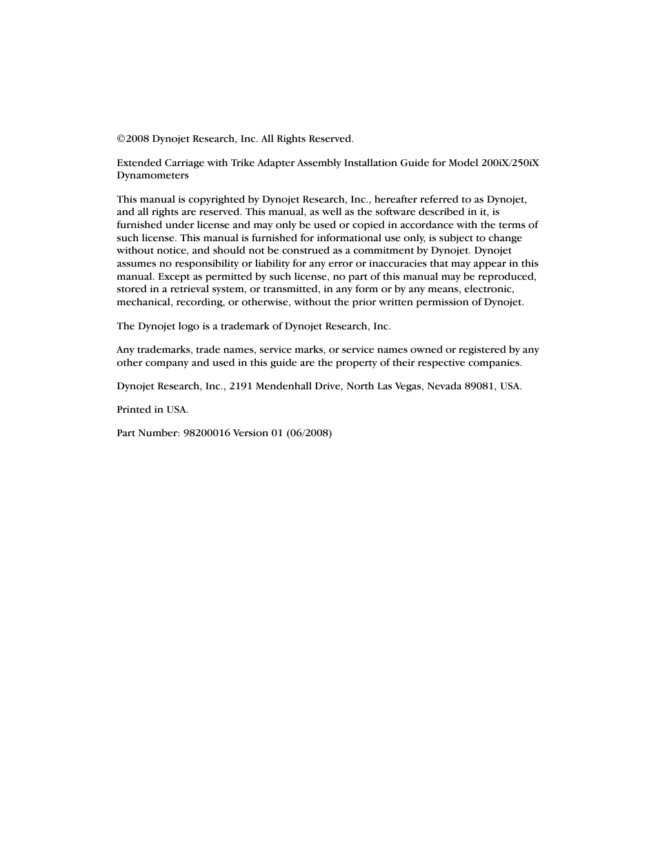 Dynojet 250ix: Extended Carriage with Trike Adapter Assembly User Manual | Page 2 / 13