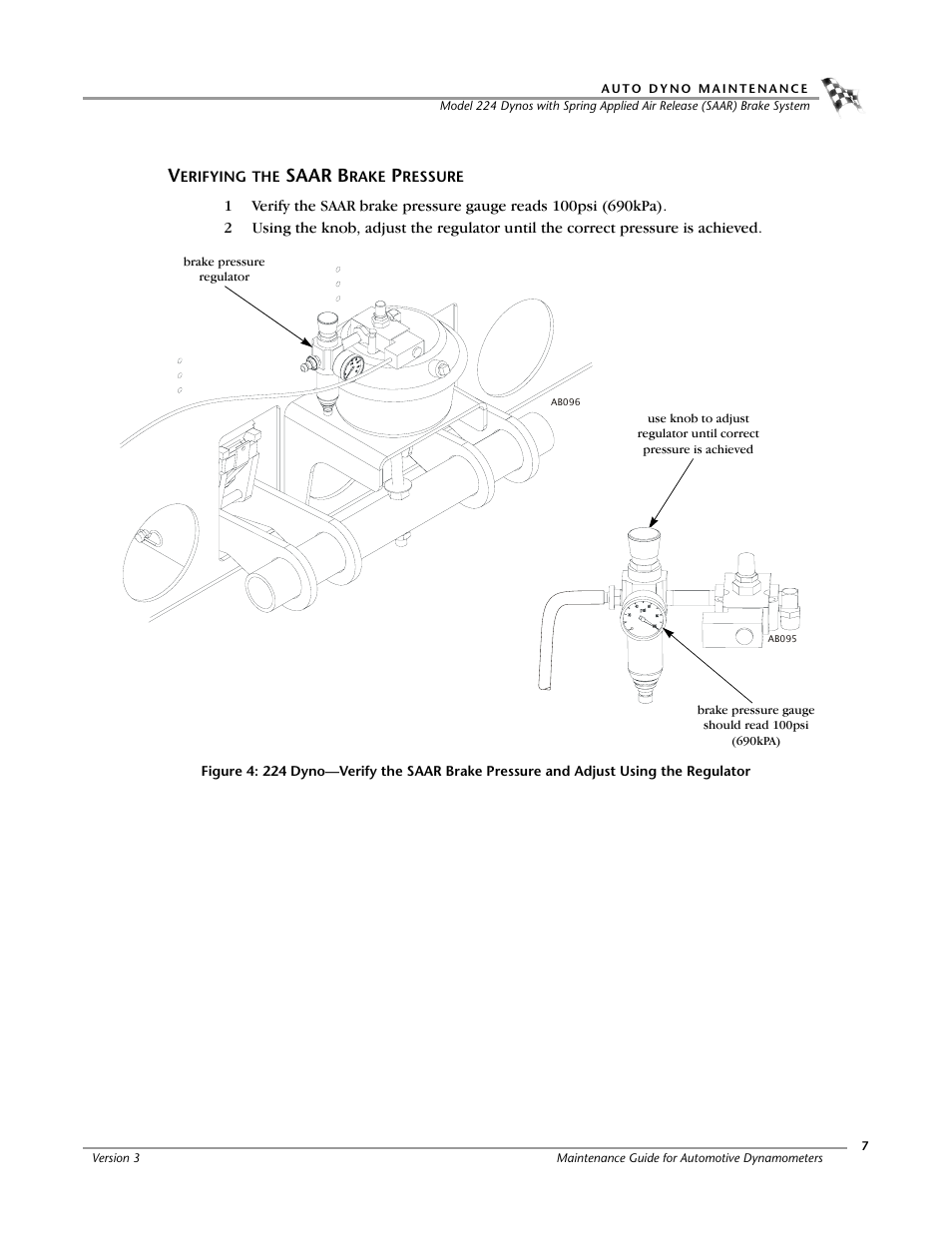 Verifying the saar brake pressure, Verifying the | Dynojet 248: Maintenance Guide User Manual | Page 11 / 35