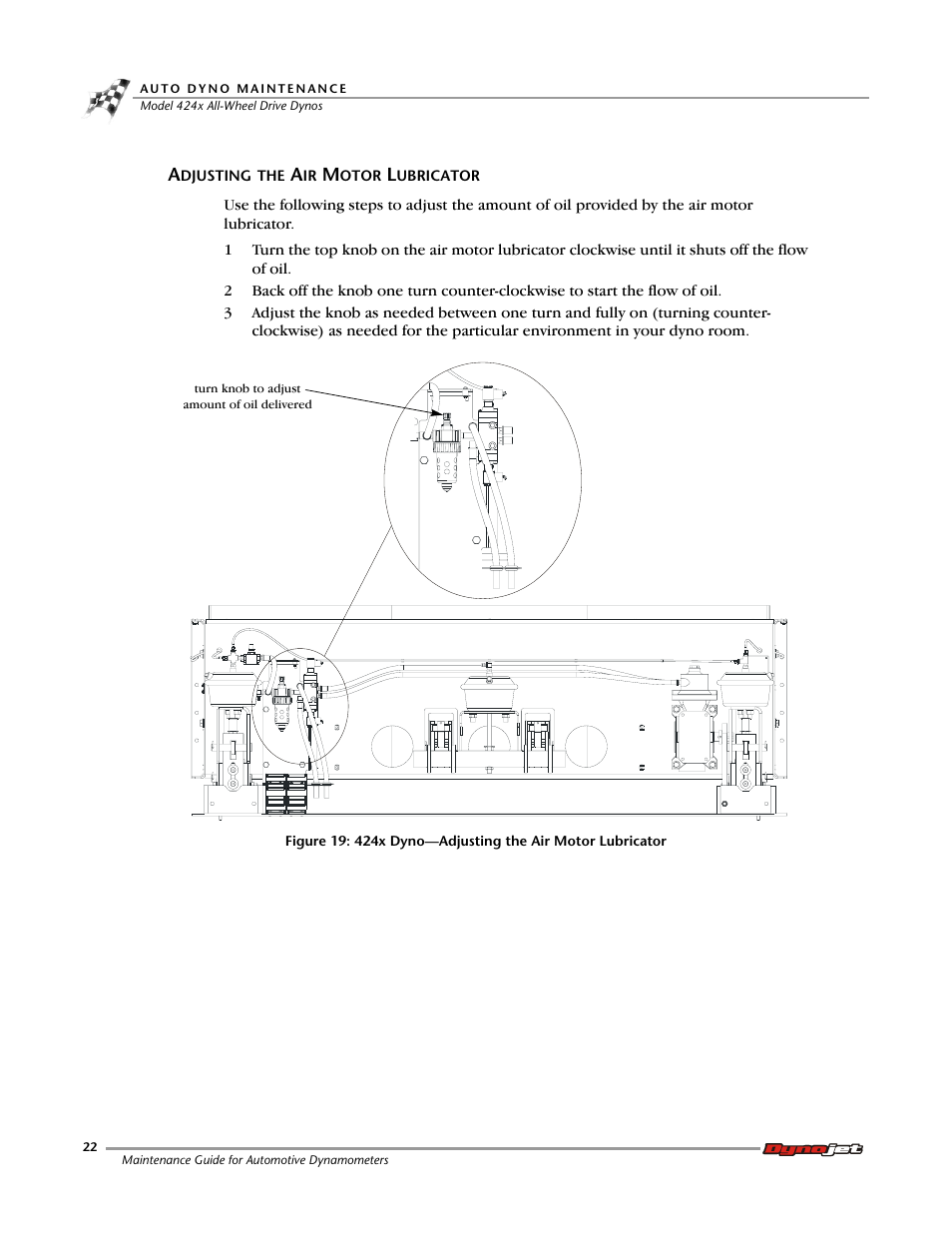 Adjusting the air motor lubricator | Dynojet 248: Maintenance Guide User Manual | Page 26 / 35
