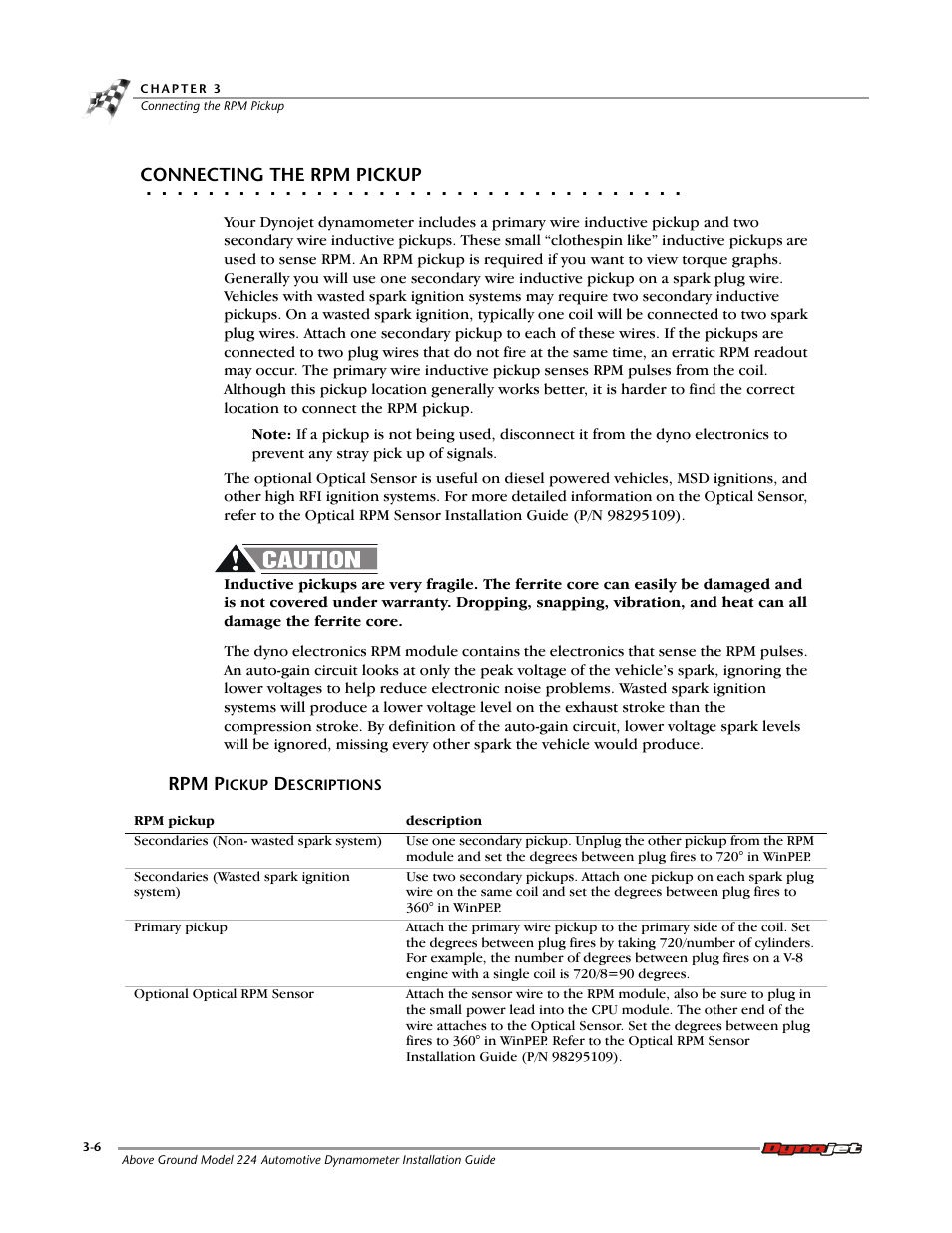 Connecting the rpm pickup, Rpm pickup descriptions | Dynojet 224x: Installation Guide User Manual | Page 48 / 78