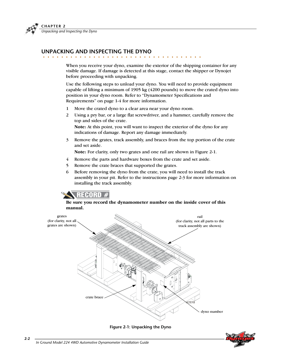 Unpacking and inspecting the dyno | Dynojet 224/4WD: Installation Guide User Manual | Page 22 / 77