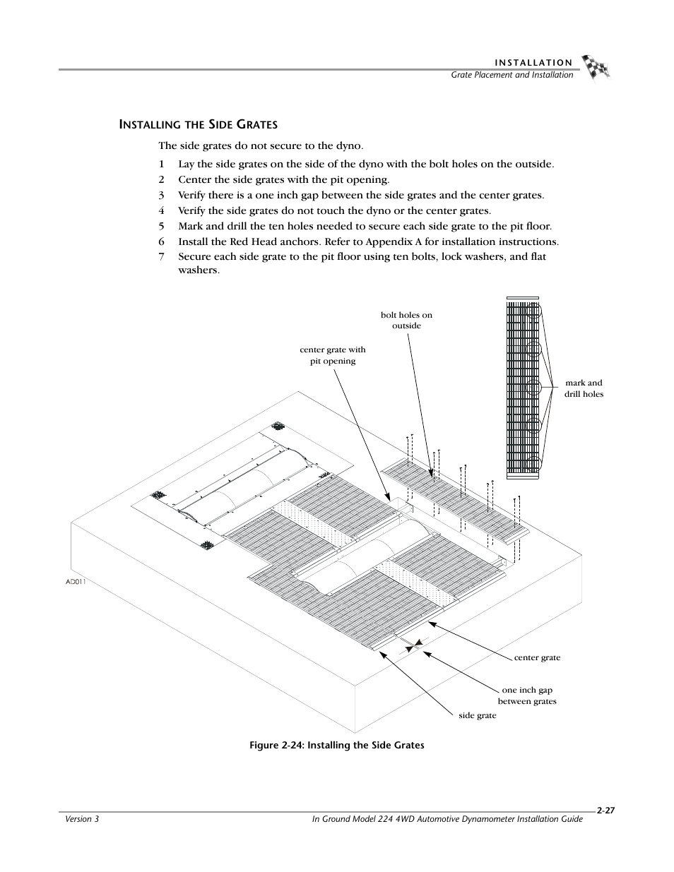 Installing the side grates, Installing the side grates -27 | Dynojet 224/4WD: Installation Guide User Manual | Page 47 / 77