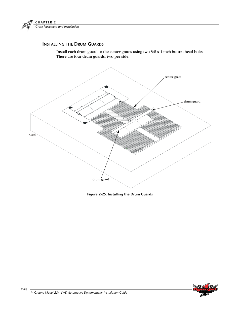 Installing the drum guards, Installing the drum guards -28 | Dynojet 224/4WD: Installation Guide User Manual | Page 48 / 77