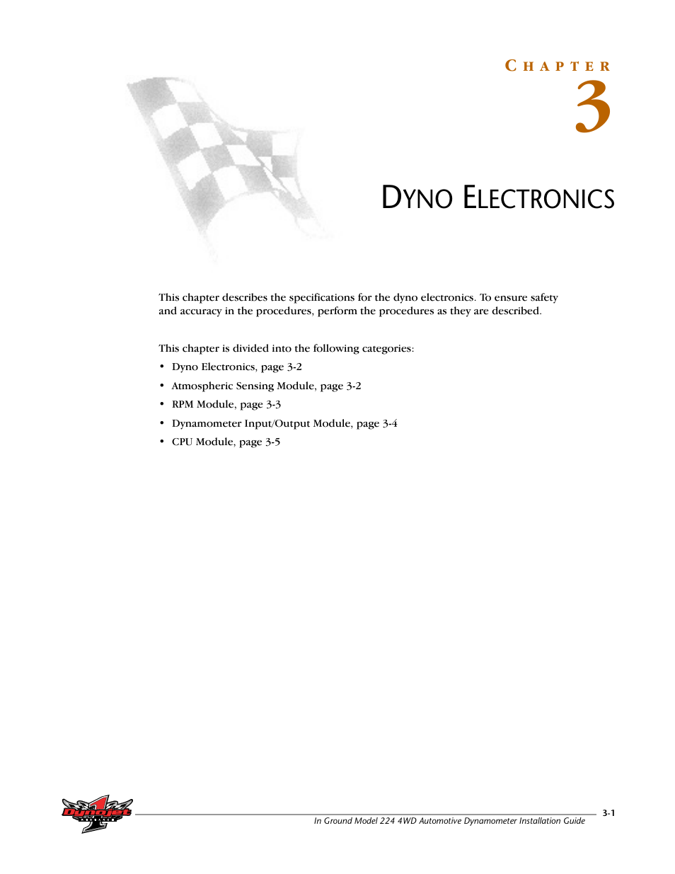 3 - dyno electronics, Chapter 3, Dyno electronics | Dynojet 224/4WD: Installation Guide User Manual | Page 49 / 77