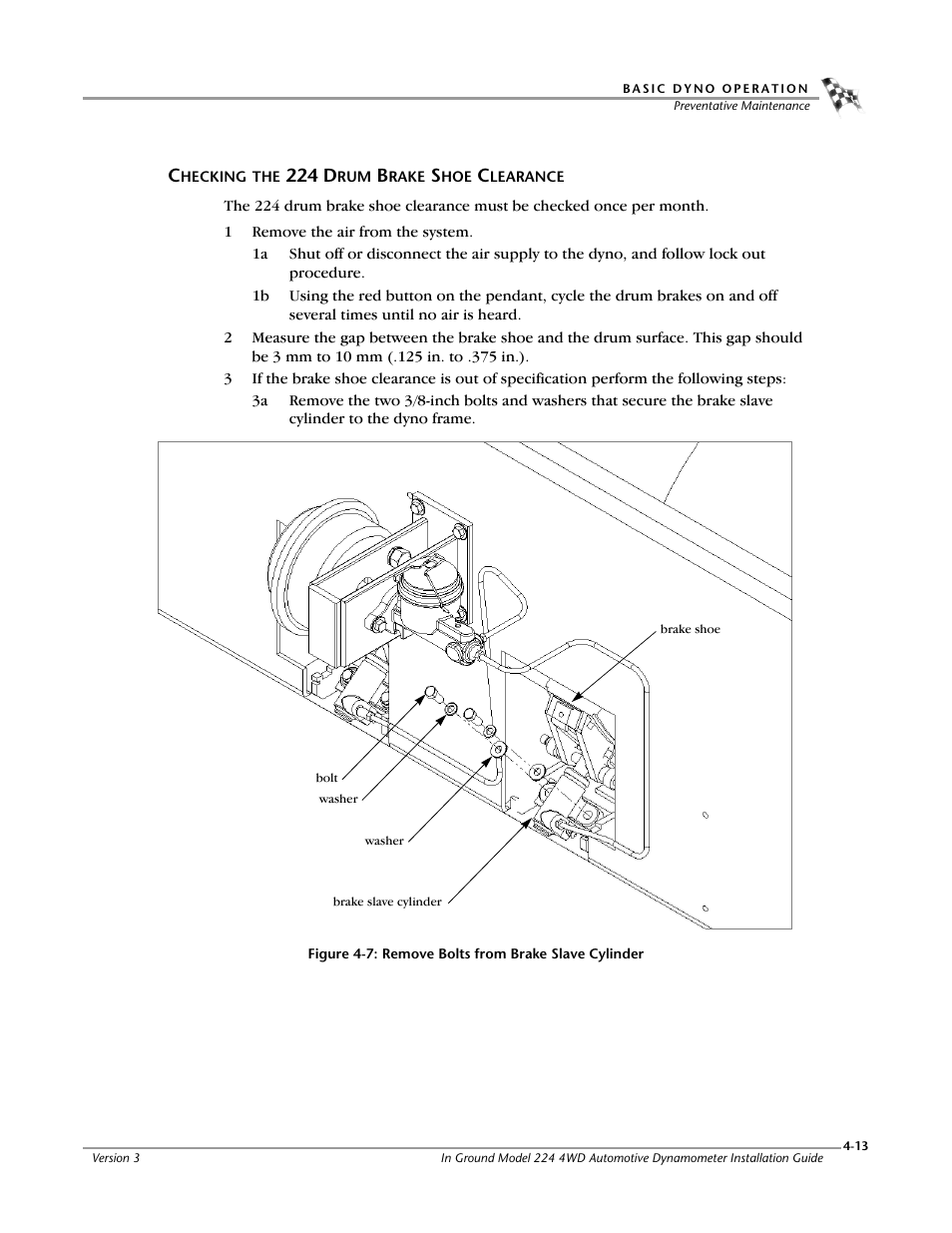 Checking the 224 drum brake shoe clearance, Checking the 224 drum brake shoe clearance -13 | Dynojet 224/4WD: Installation Guide User Manual | Page 67 / 77