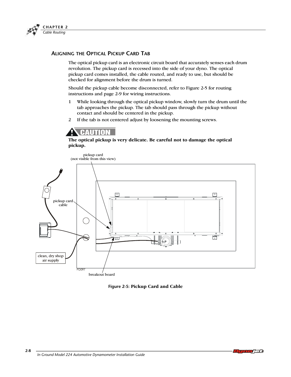 Aligning the optical pickup card tab | Dynojet 224: Pit Installation Guide User Manual | Page 28 / 56