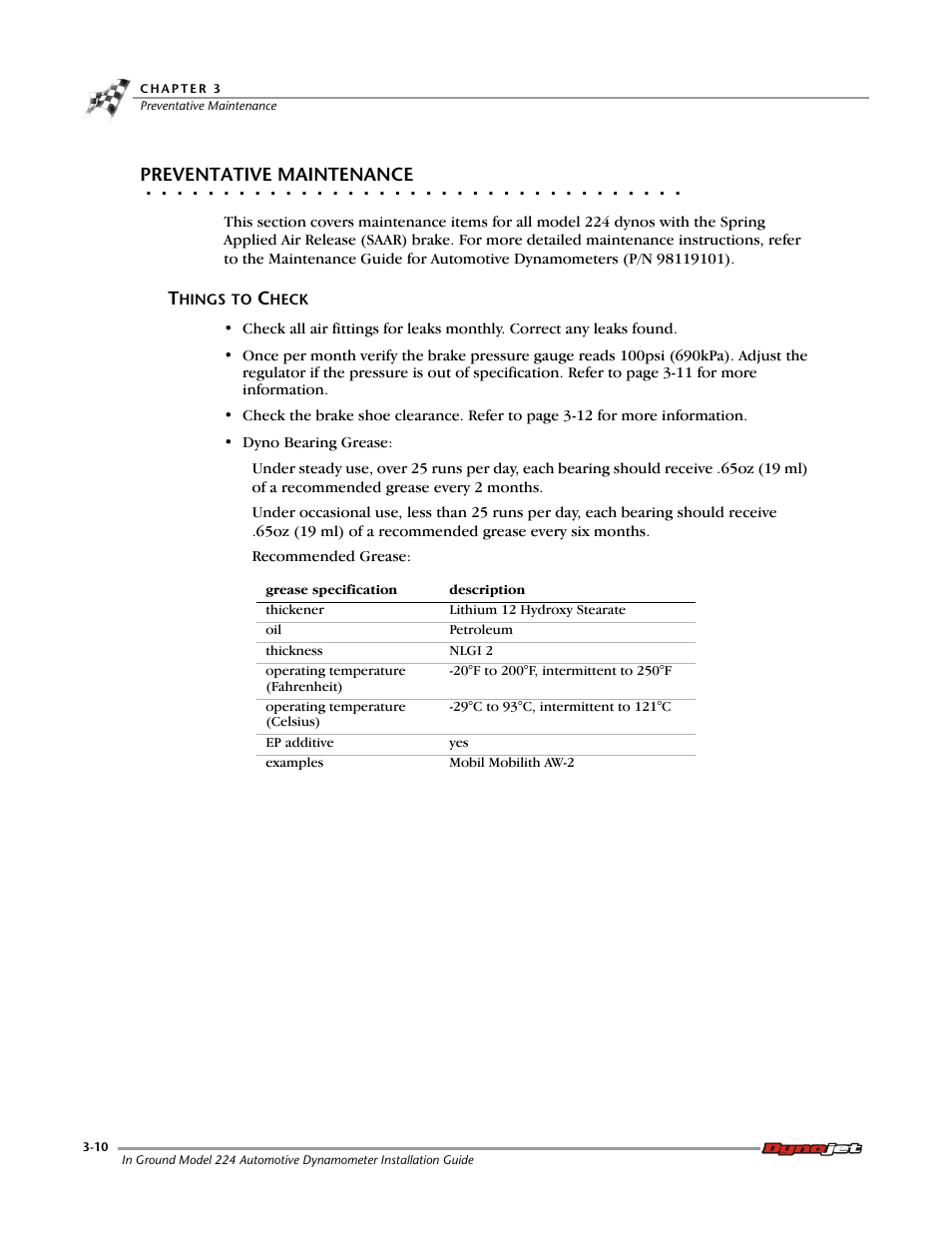 Preventative maintenance, Things to check | Dynojet 224: Pit Installation Guide User Manual | Page 42 / 56