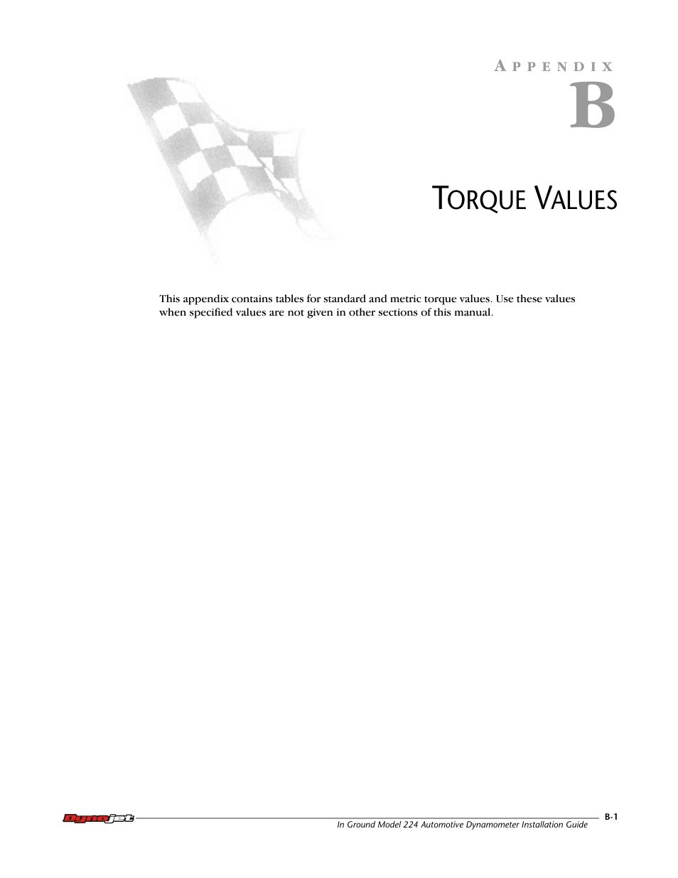 B - torque values | Dynojet 224: Pit Installation Guide User Manual | Page 51 / 56