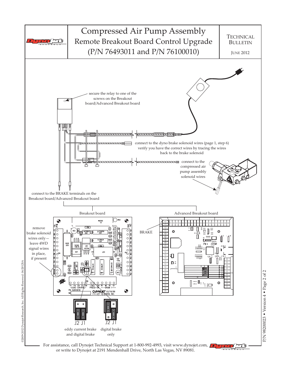 Compressed air pump assembly, J1 j2, J2 j1 | Dynojet Compressed Air Pump Assy & Remote BOB Upgrade User Manual | Page 2 / 2