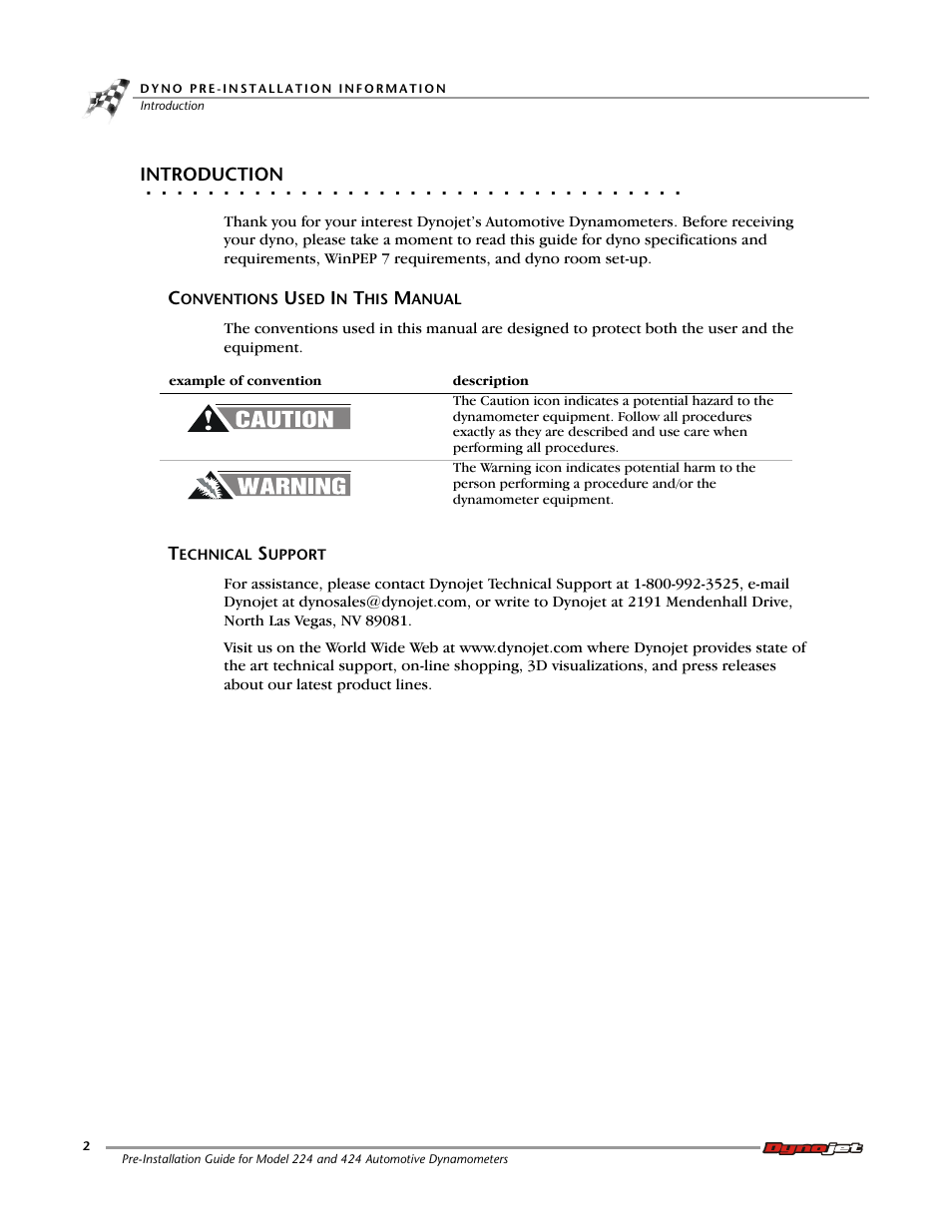 Introduction, Conventions used in this manual, Technical support | Dynojet 424xlc2: Pre-Installation Guide User Manual | Page 10 / 63