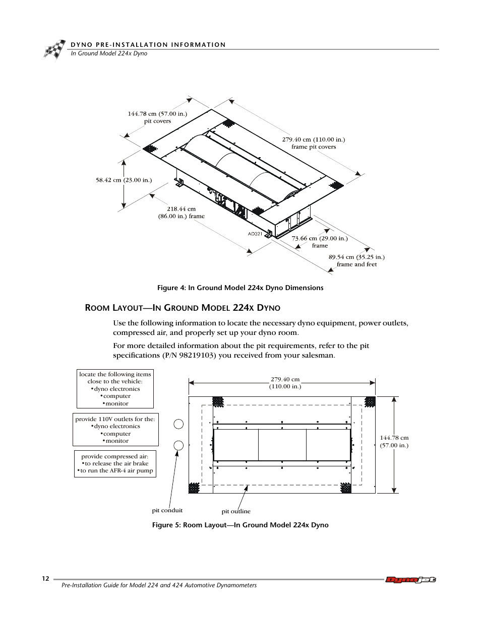 Room layout-in ground model 224x dyno | Dynojet 424xlc2: Pre-Installation Guide User Manual | Page 20 / 63